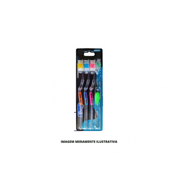 ESCOVA DE DENTE - 4UN ADULTO MACIA CARTELA - DP6